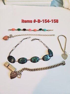 4 Bracelets & 1 Necklace, items #-B-154-158. wt. 100 grams.